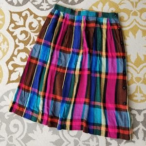 Vintage 1970's High Waist Rainbow Stripe Skirt